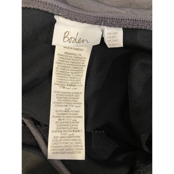 Boden Bathing Suit Swim One Piece Gray Metallic Size 8R - Picture 4 of 4
